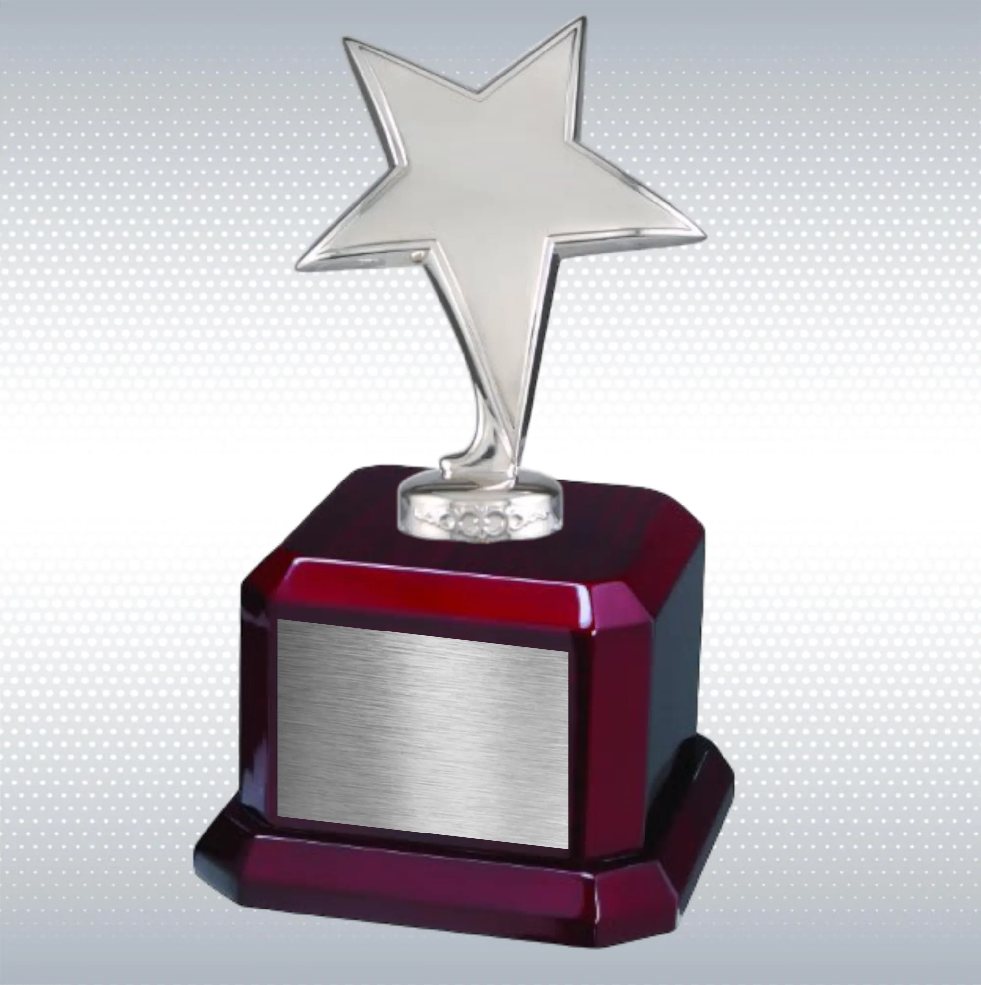 9 1/2" Star Trophy Award on Rosewood Royal Piano Finish Base 4