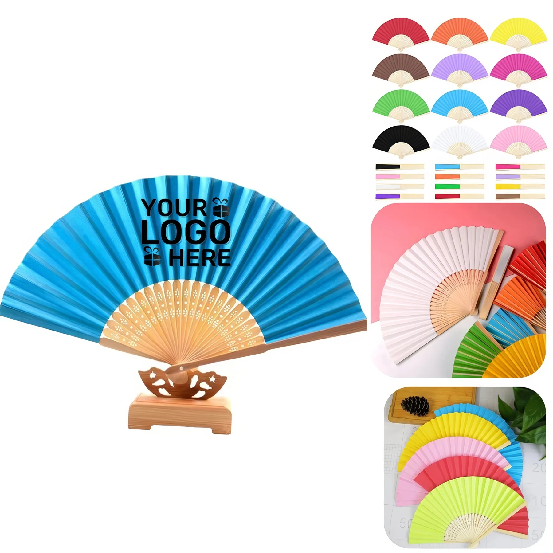 Bamboo Handheld Paper Fan 1