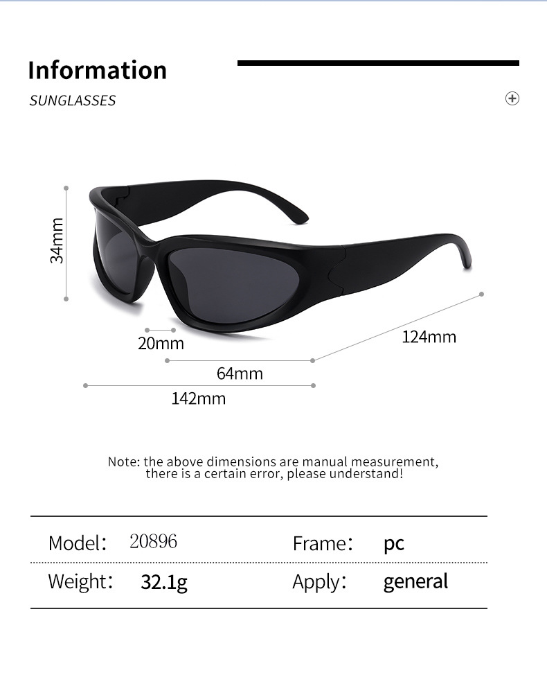 Y2K Wrap Around Fashion Sunglasses Silver Oval Shades 3