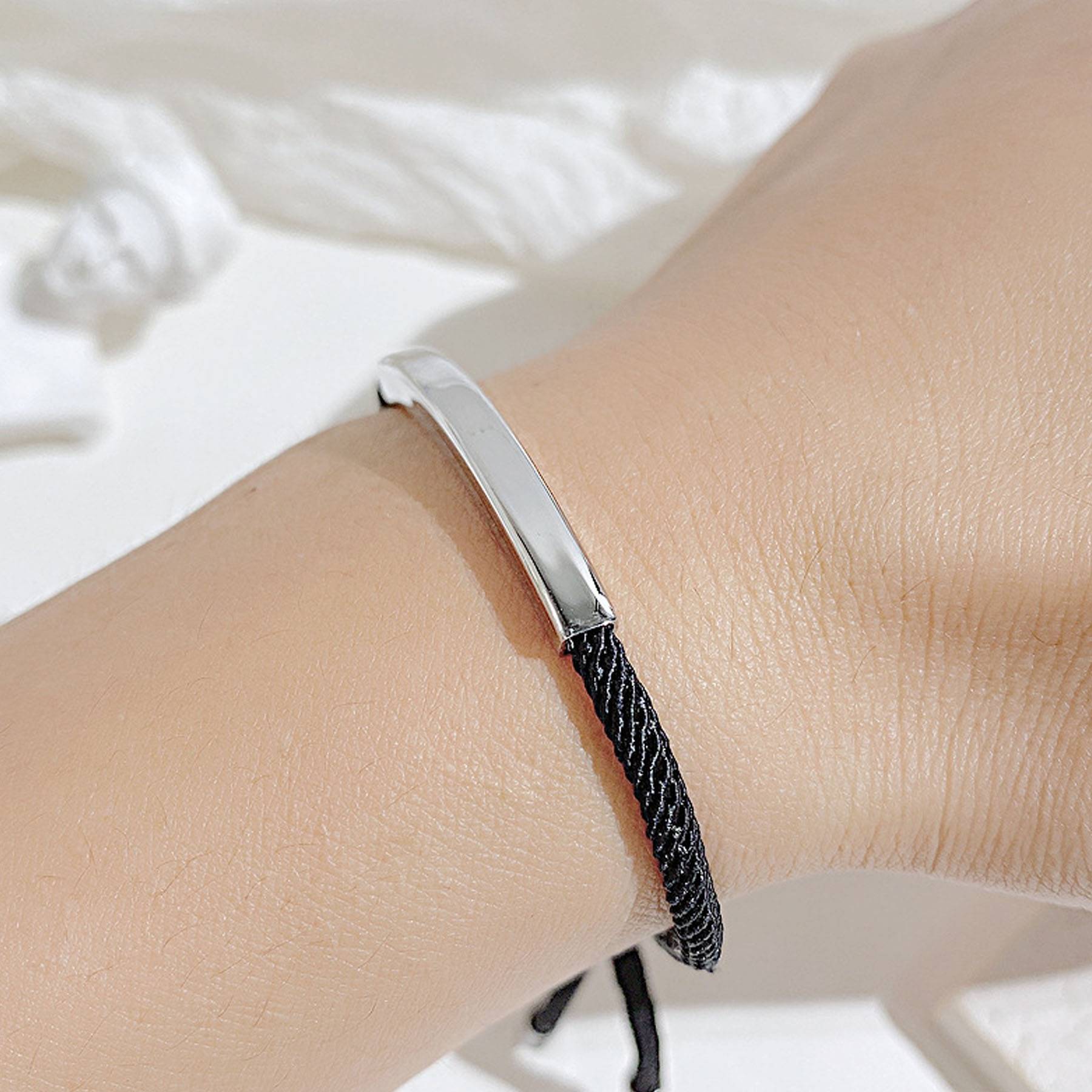 Weaving titanium steel couple bracelet 8