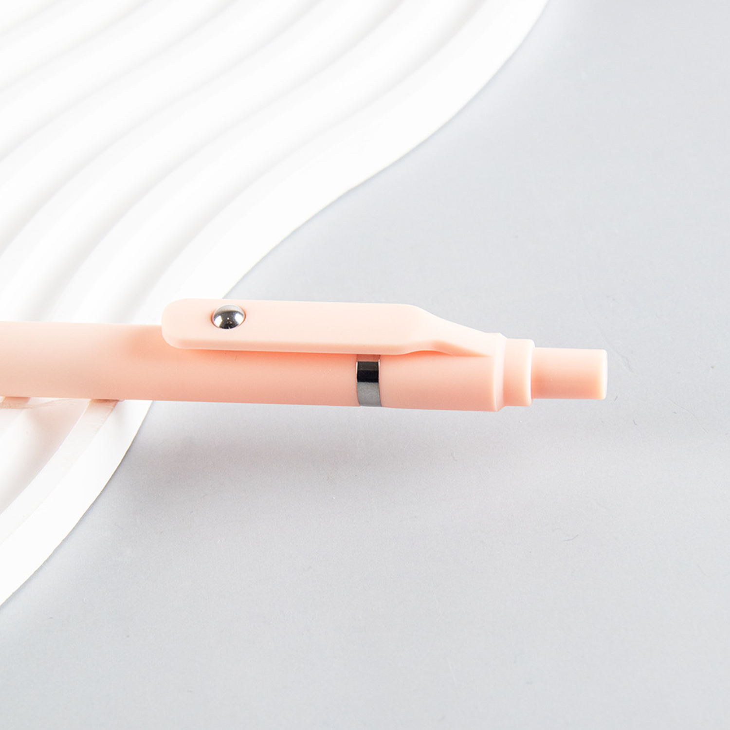 Plastic Macaron Retractable Ballpoint Pen W/ Rollerball Clip 7