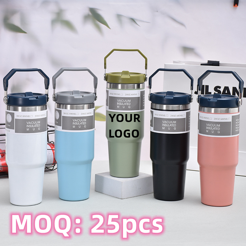 30oz. Stainless Steel Insulated Mug/Tumbler with Handle 5