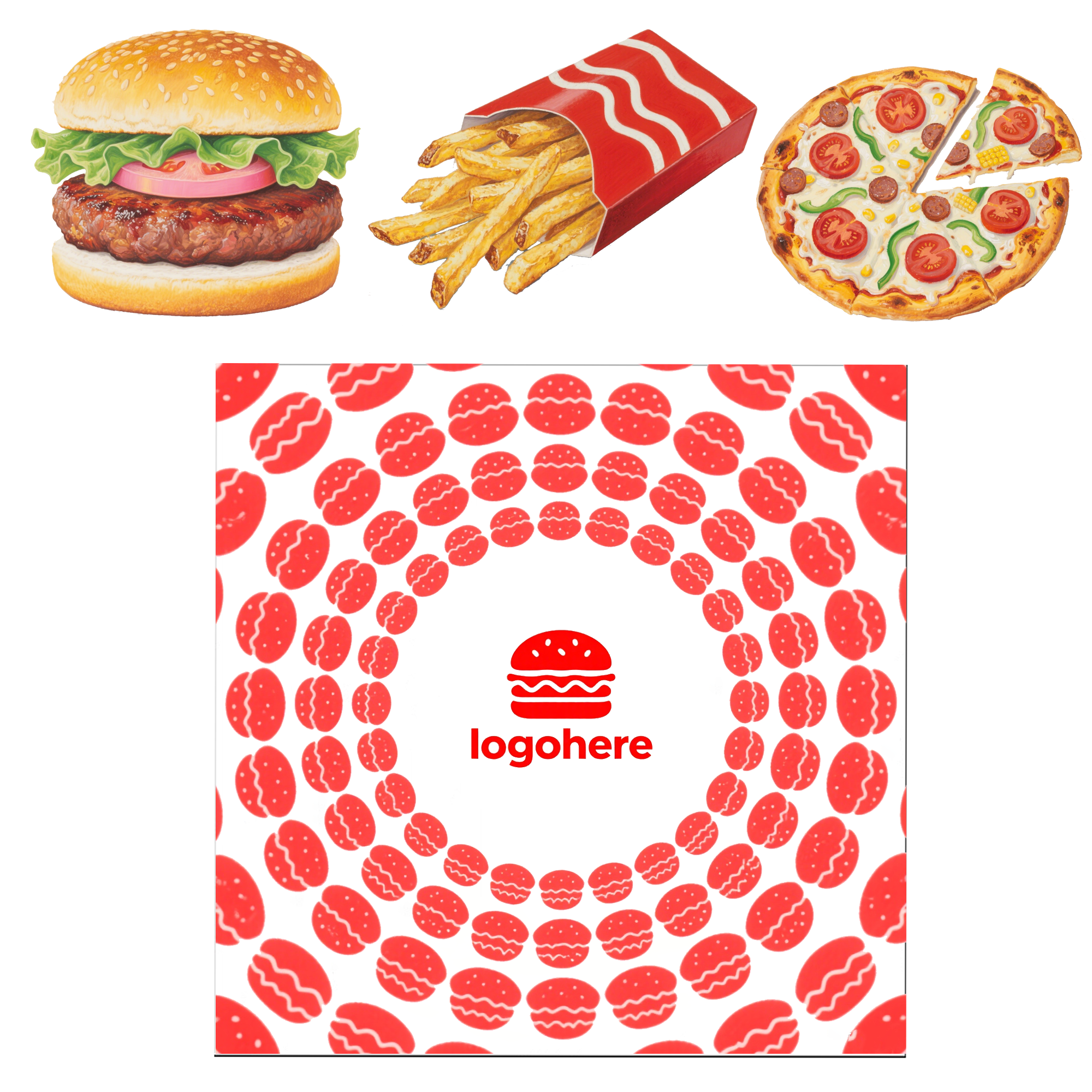 7x7 Custom Logo Hamburger Patty Paper Sheets 1