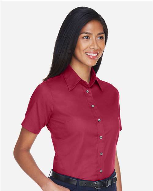 Women's Easy Blend™ Short Sleeve Twill Dress Shirt with Stain-Release - M500SW 6