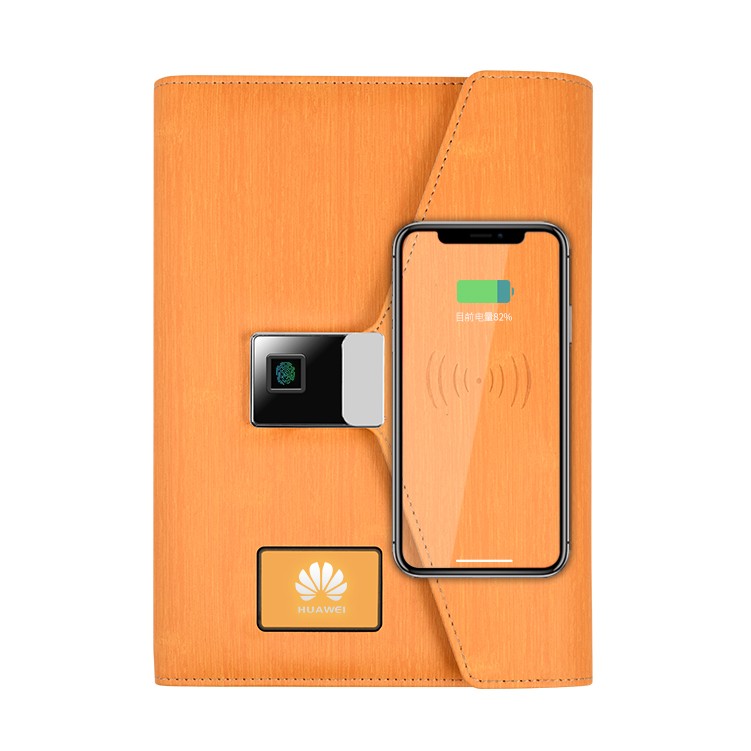 Multiple Functions 3 Folds Fingerprint Lock Leather Brief With Wireless Charging And Usb 5