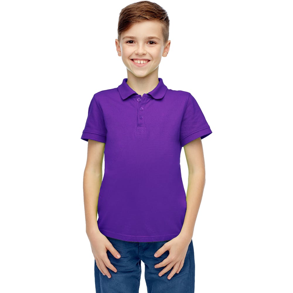 Boys' Uniform Polo Shirts - Grape Short Sleeve Size 4 - 7 2