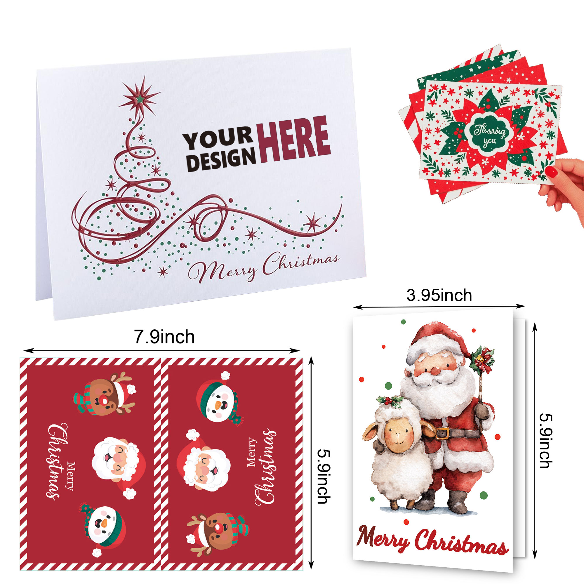 Customized 5.9x7.9 Inch all occasion and folded greeting cards 2