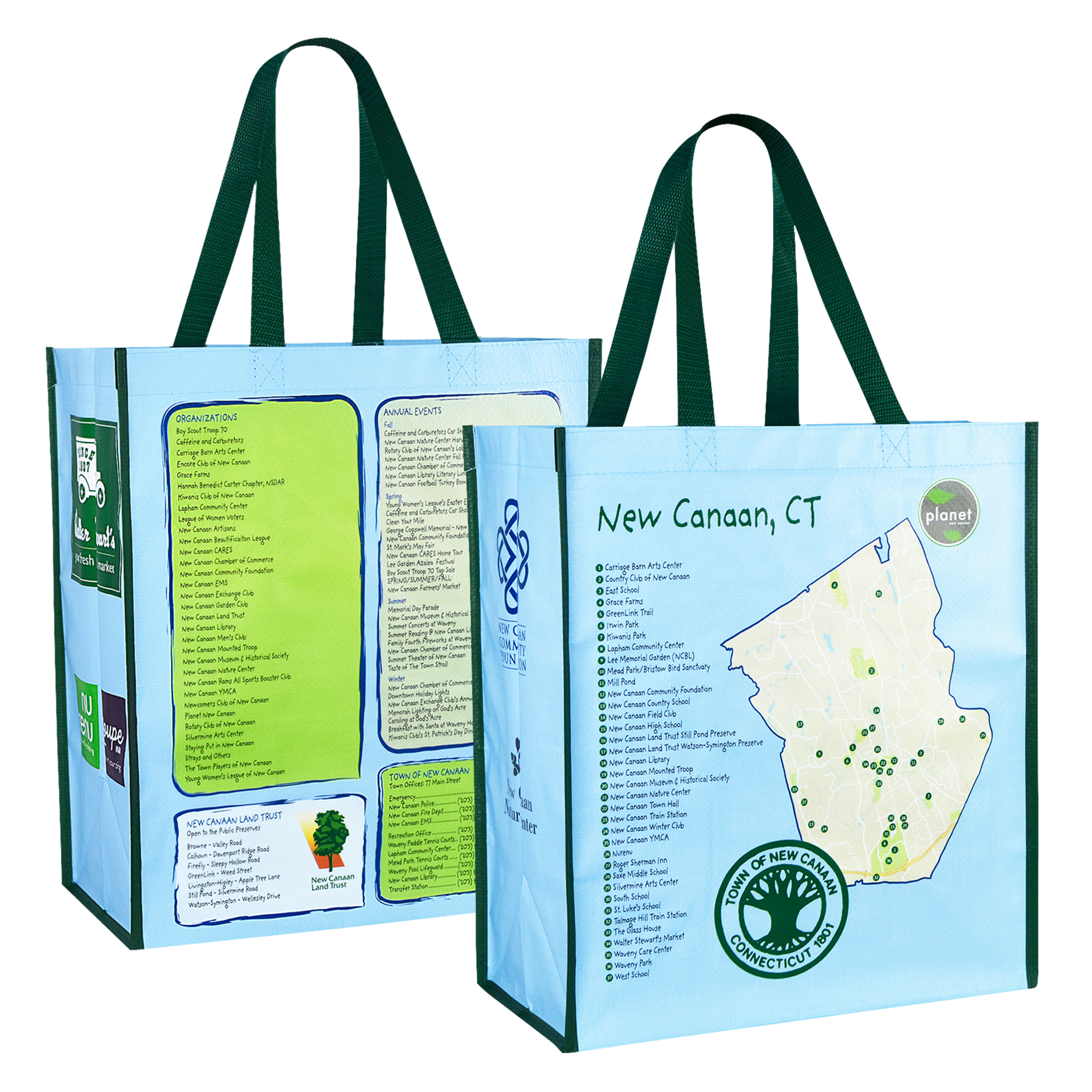 Custom Full-Color Laminated Woven Promotional Tote Bag 13"x15"x8 2