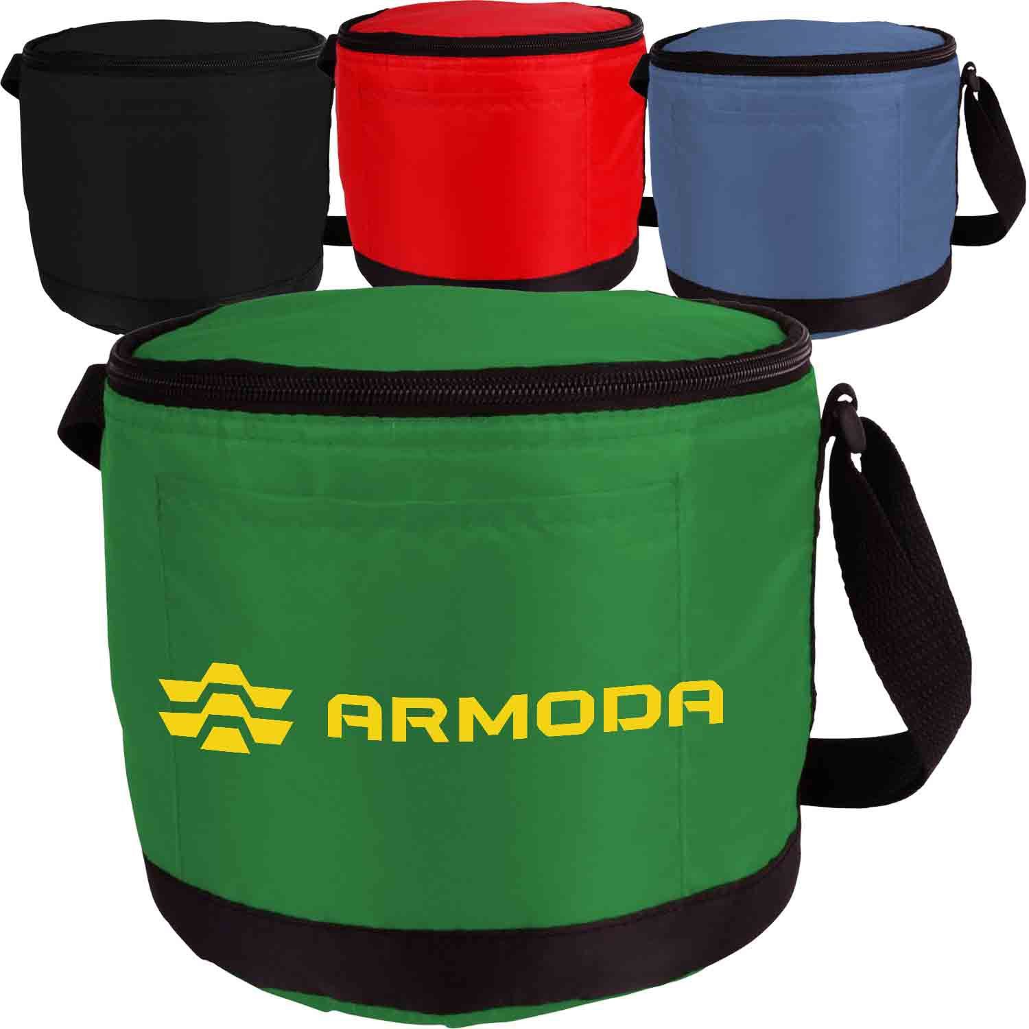 Round Cooler 6-Can Foil Inner Lining Zipper Insulated Bag 3
