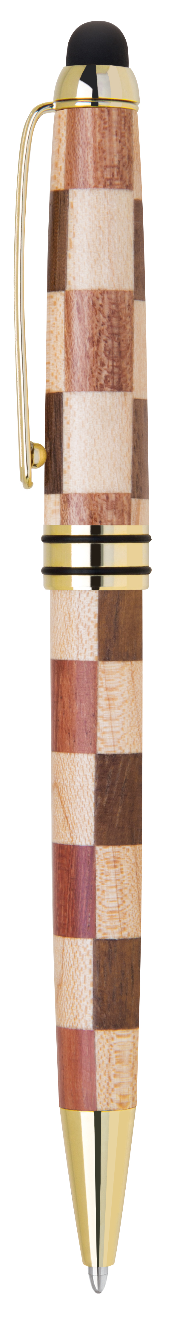 Checkered Wooden Stylus Pen 2