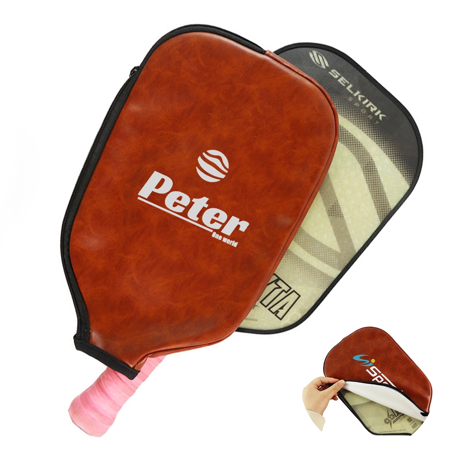 Pu Leather Pickleball Paddle Cover 2