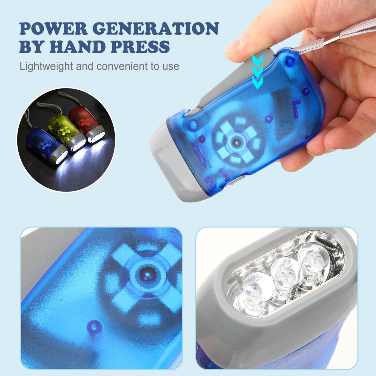 Hand Crank Flashlight Small Flashlight Lantern 7
