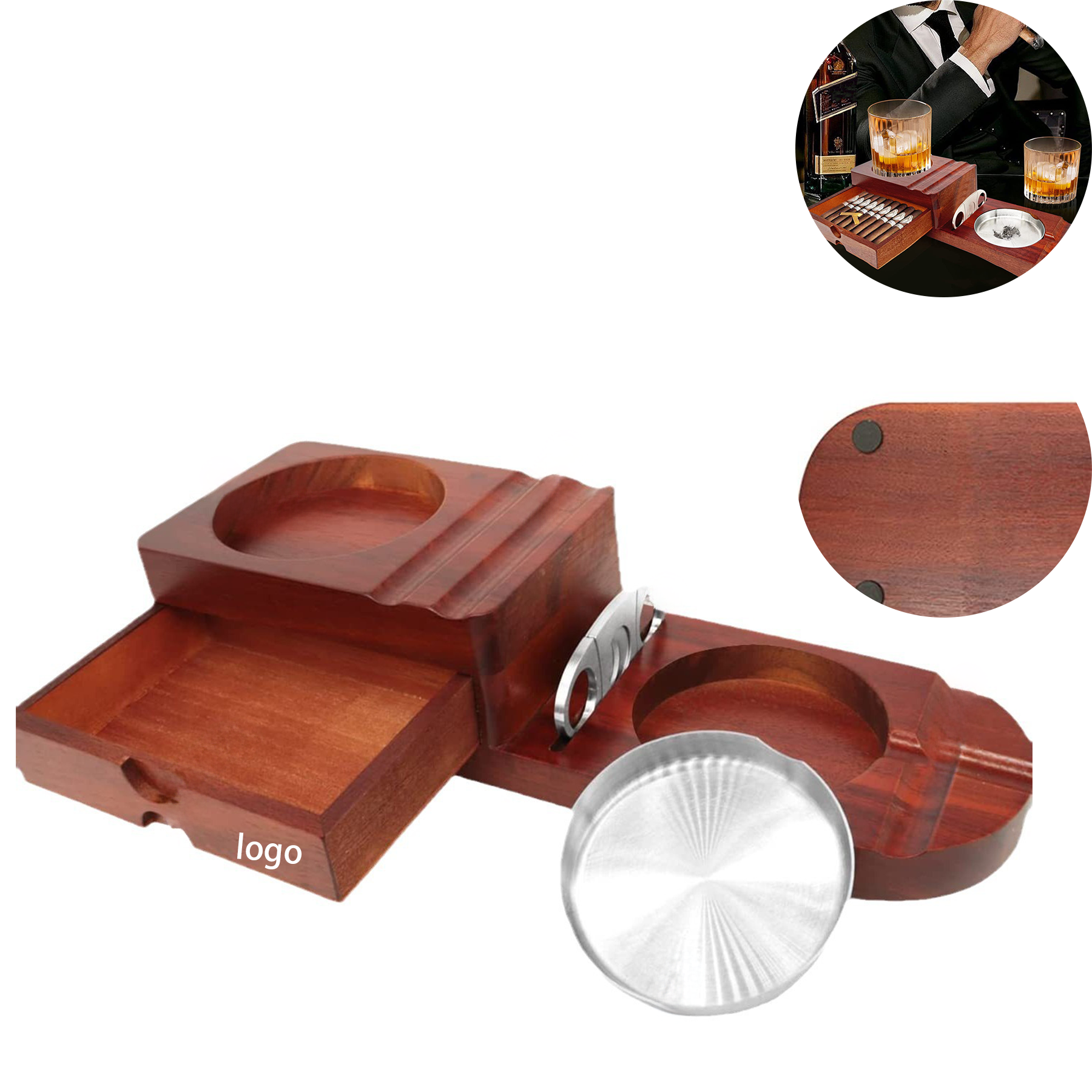 Wooden Cigar Ashtray 2