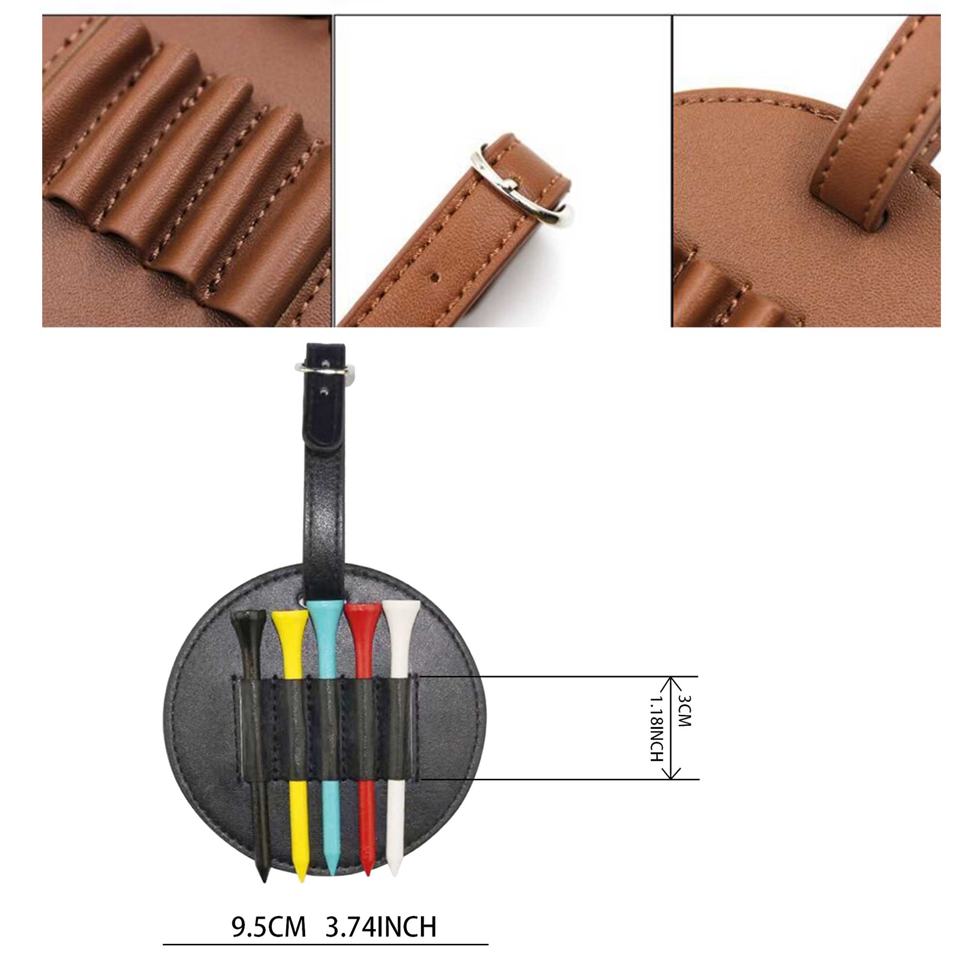 Premium Leather Golf Tee Organizer 2