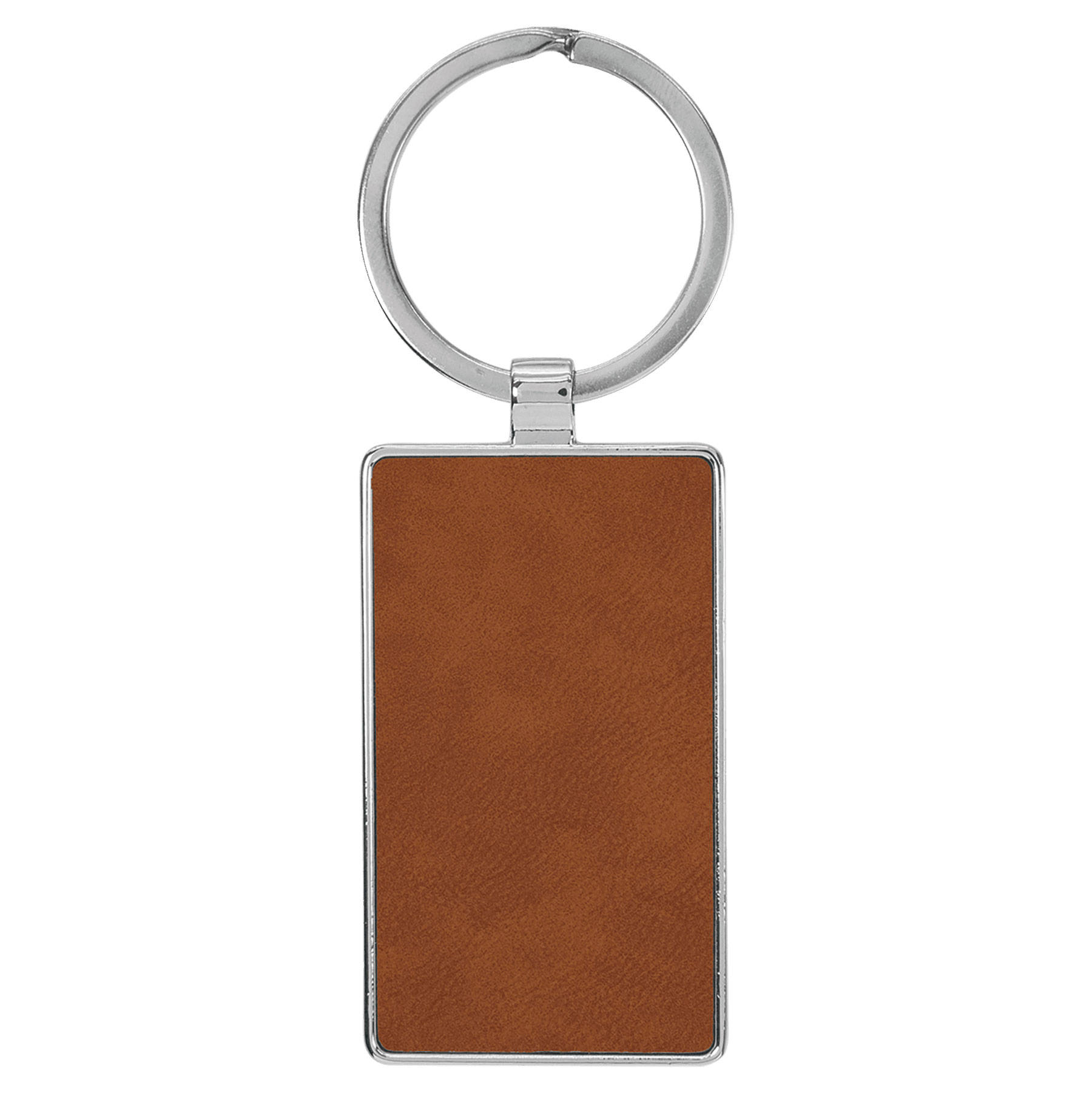 Rawhide Leatherette/Metal Rectangle Keychain 2