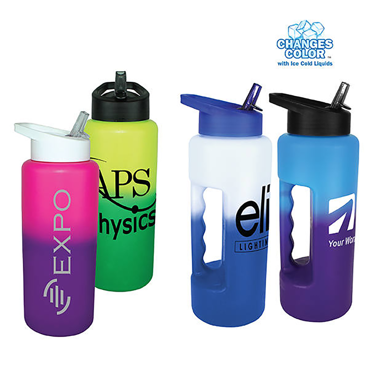 Mood 32 oz. Grip Bottle with Straw Cap Lid 1
