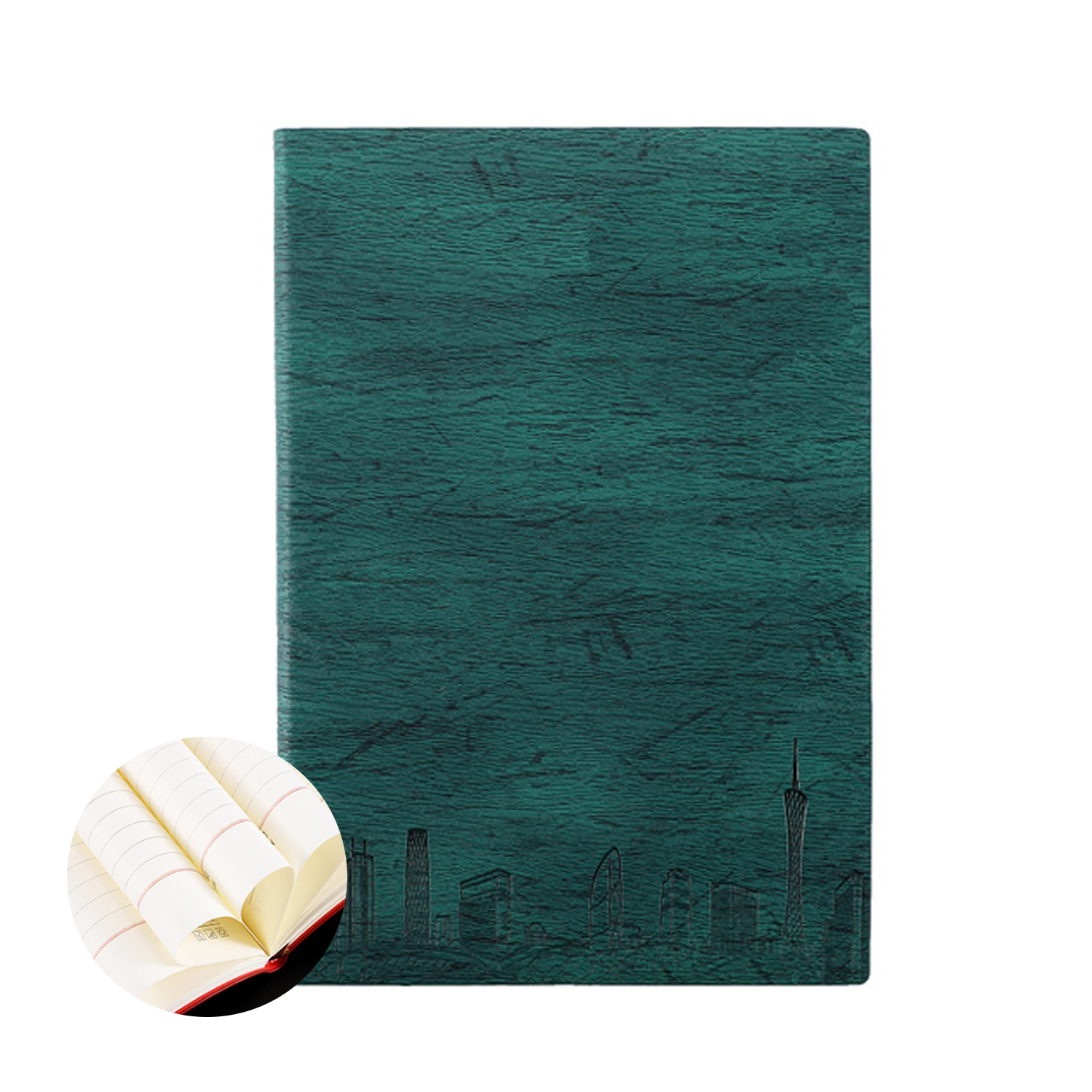 PU soft leather wood grain color changing business notebook 6