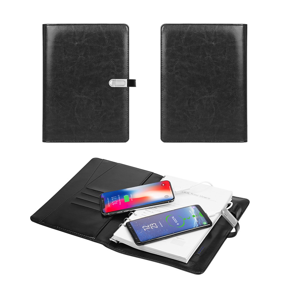 Leather Cover A5 Diary Planner Notebook With Power Bank 4