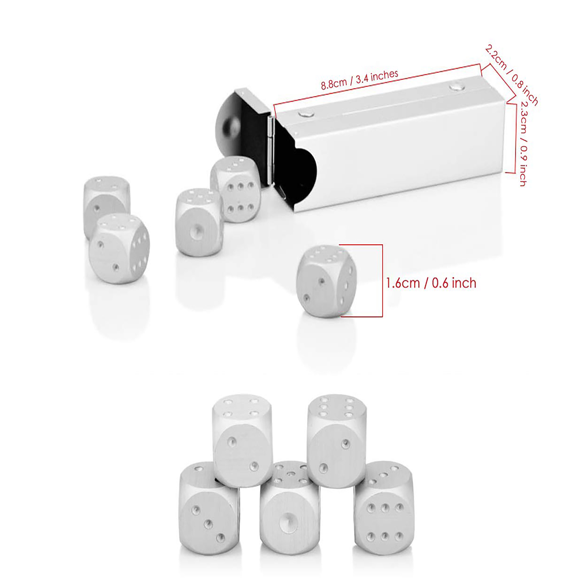 Aluminum Alloy Dice Set with Metal Storage Box 2