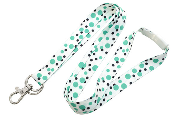 Polka Dot Breakaway Lanyard (Green) 1