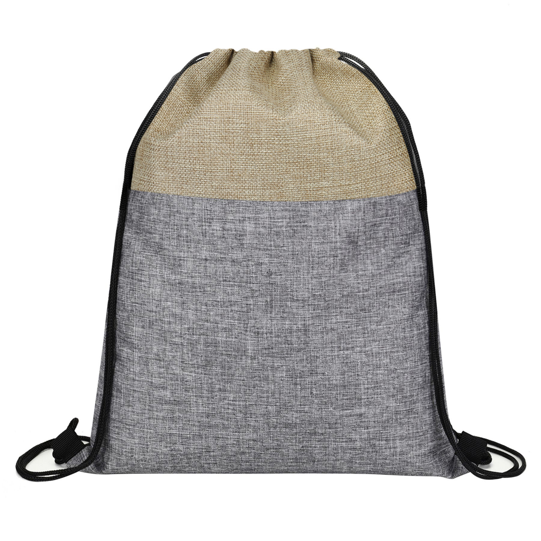Heathered Jute Drawstring Backpack 3