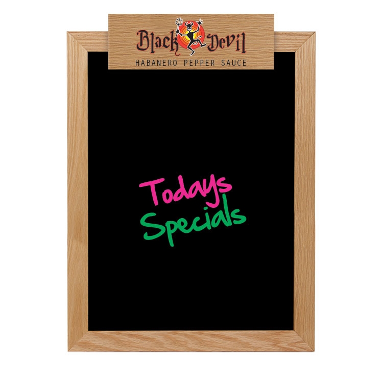 Wall Oak Frame Wet-Erase Board with Header - 18"w x 24"h 4