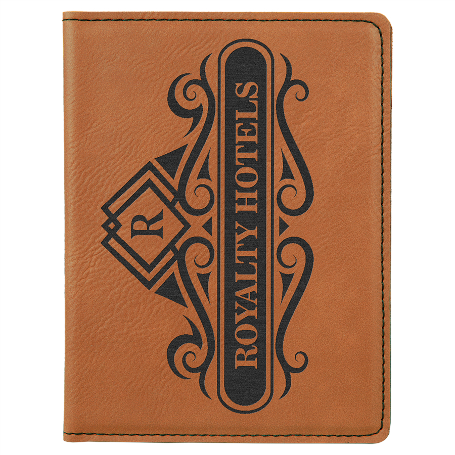 4 1/4" x 5 1/2" Rawhide Leatherette Passport Holder 2