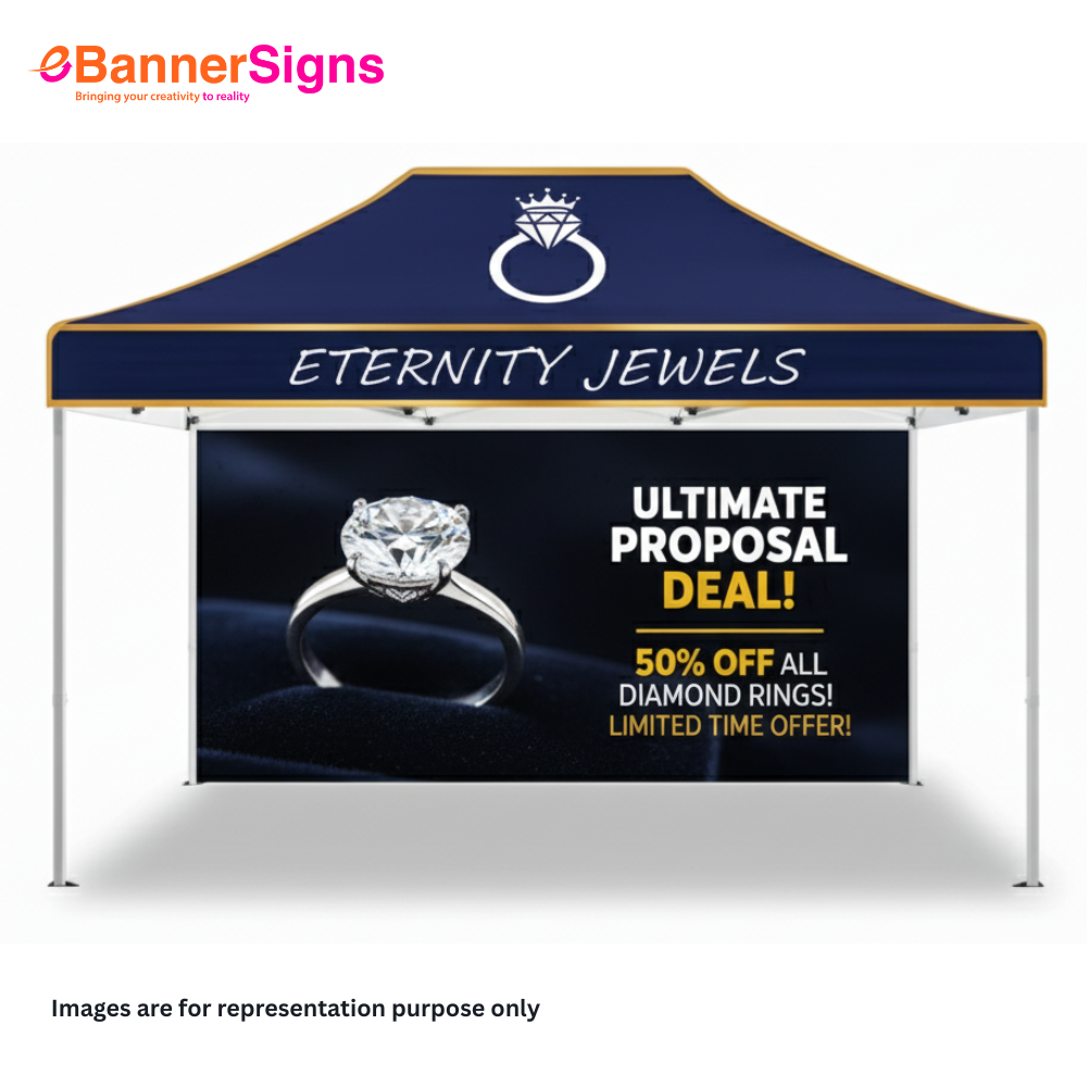 Canopy Tent 10 x 15 (Topper + Hardware + Full Single Side Backwall) 3