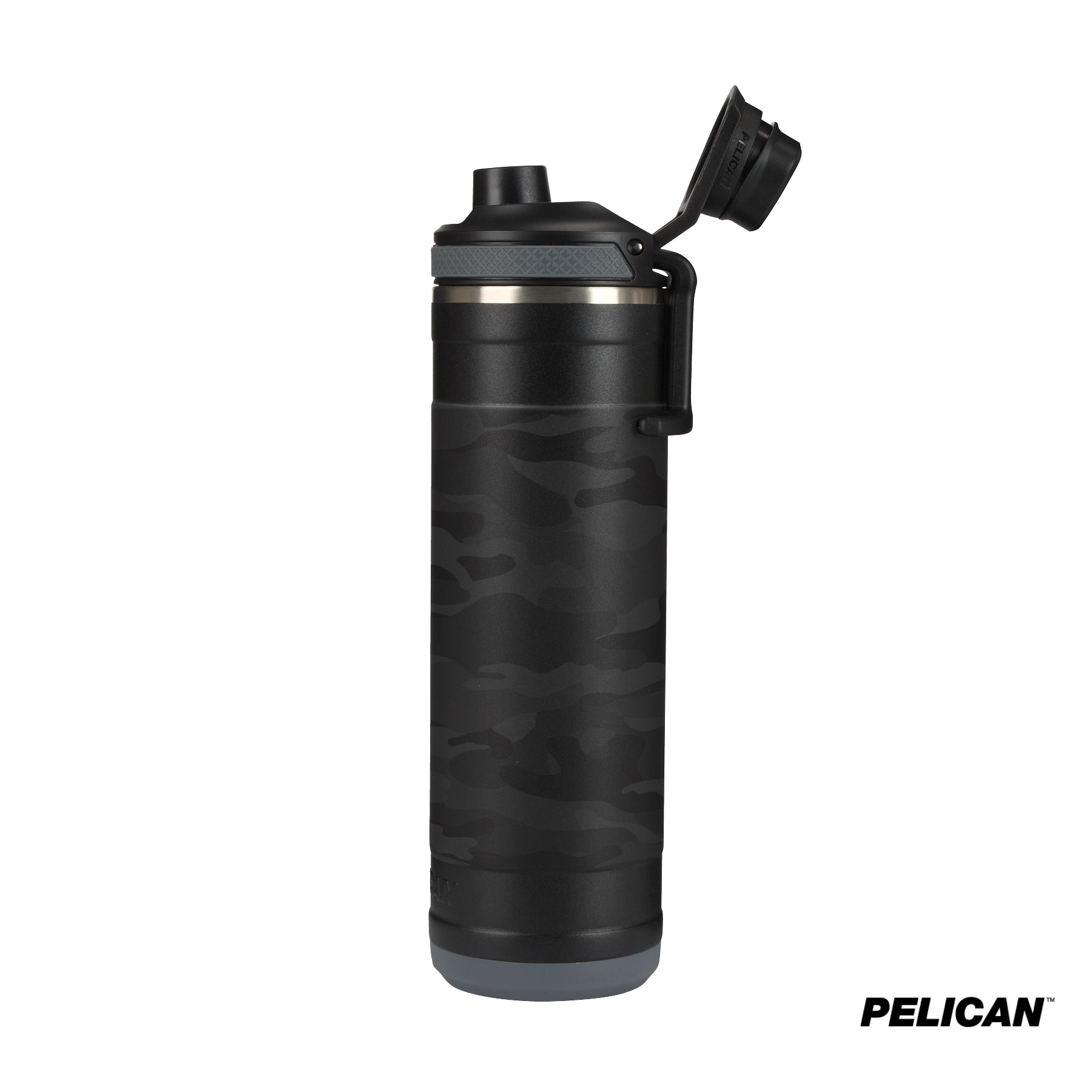 Pelican Pacific™ Chug 26 oz. Recycled Double Wall Stainless Steel Black Camo Water Bottle 11
