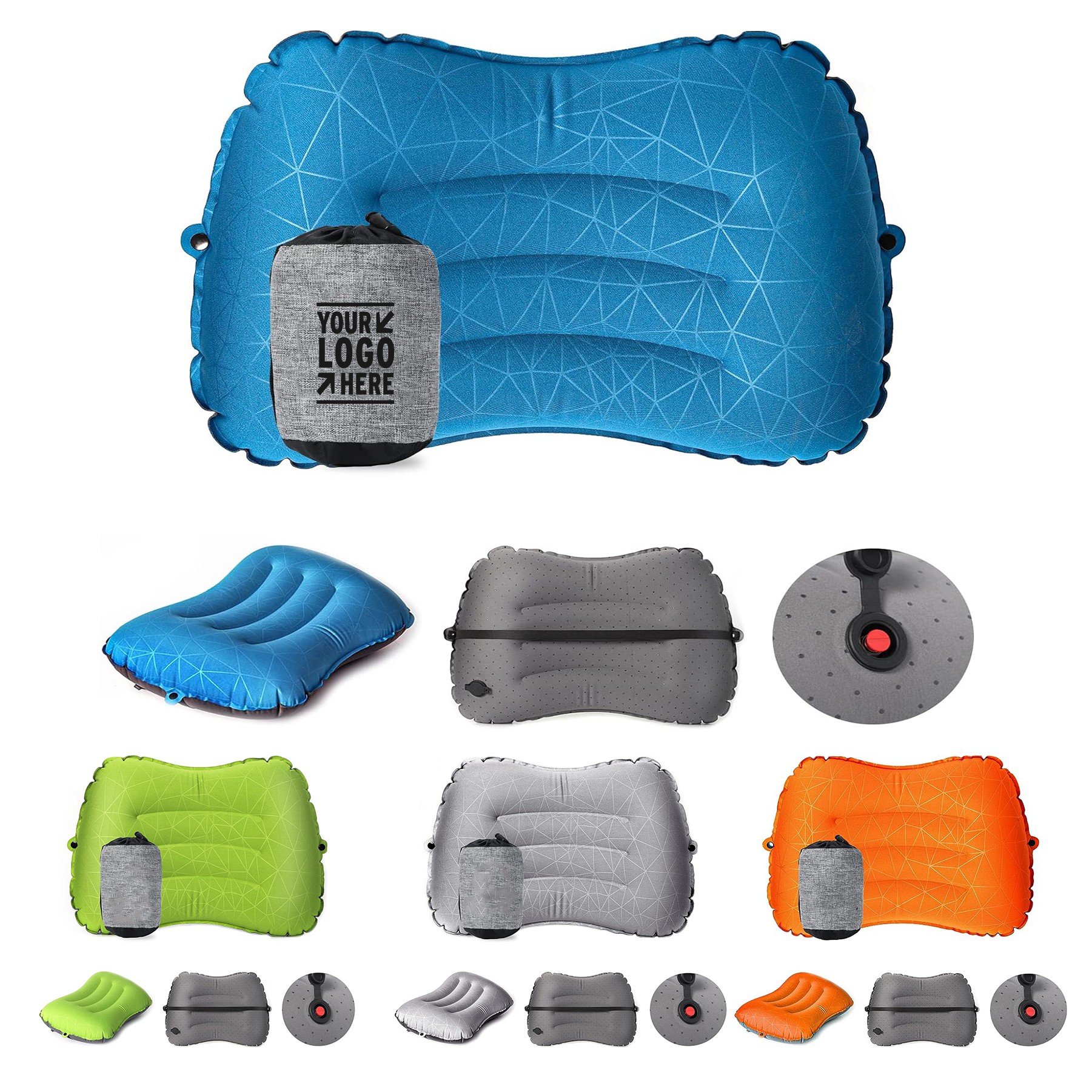 Lumbar Support 2.0 Blow Up Backpacking Airplane Camping Inflatable Travel Pillow 2