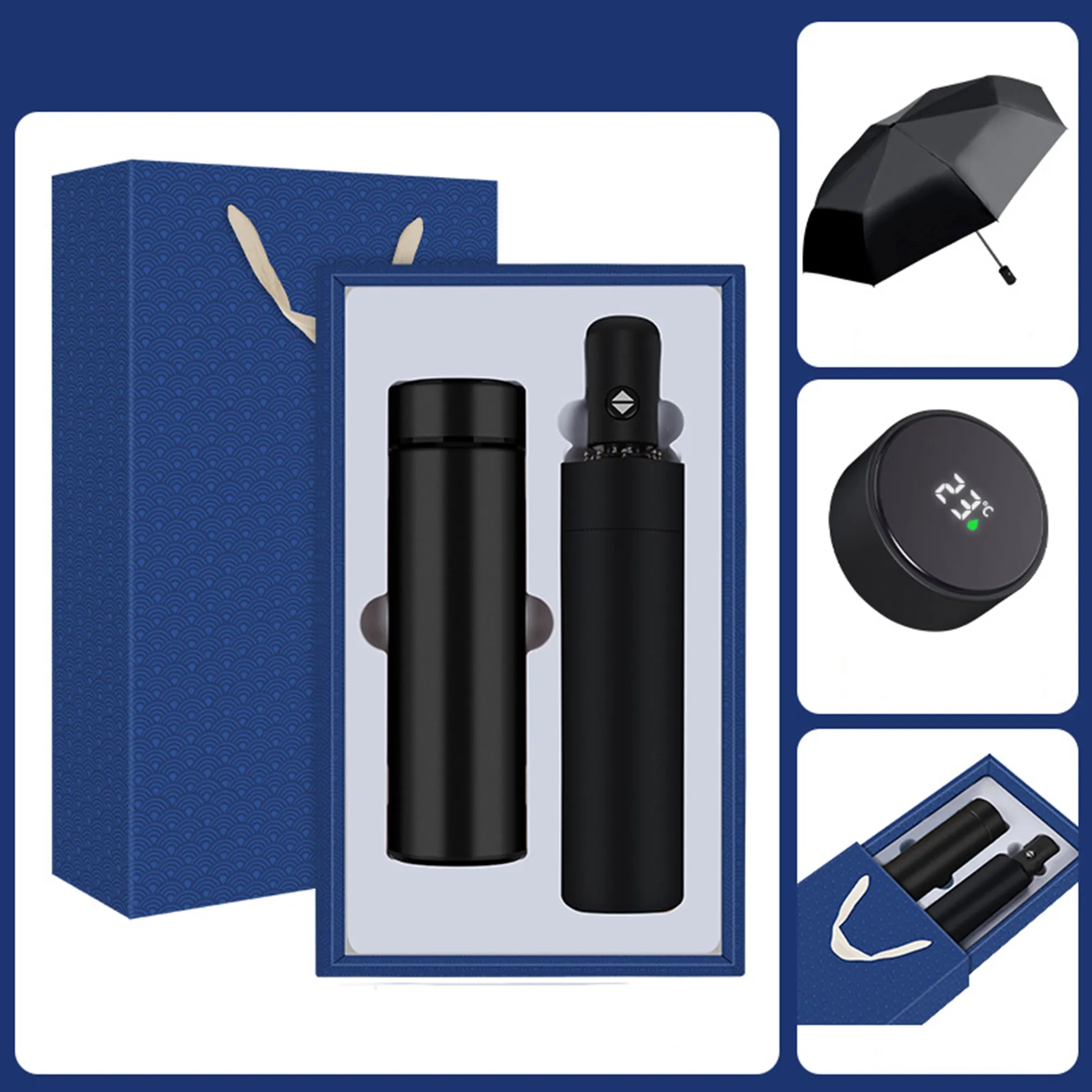 Custom Logo Thermos & Umbrella Gift Set for Business Events 7