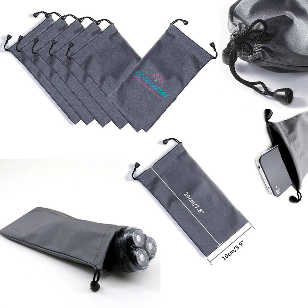 Gray Waterproof Drawstring Pouch 2