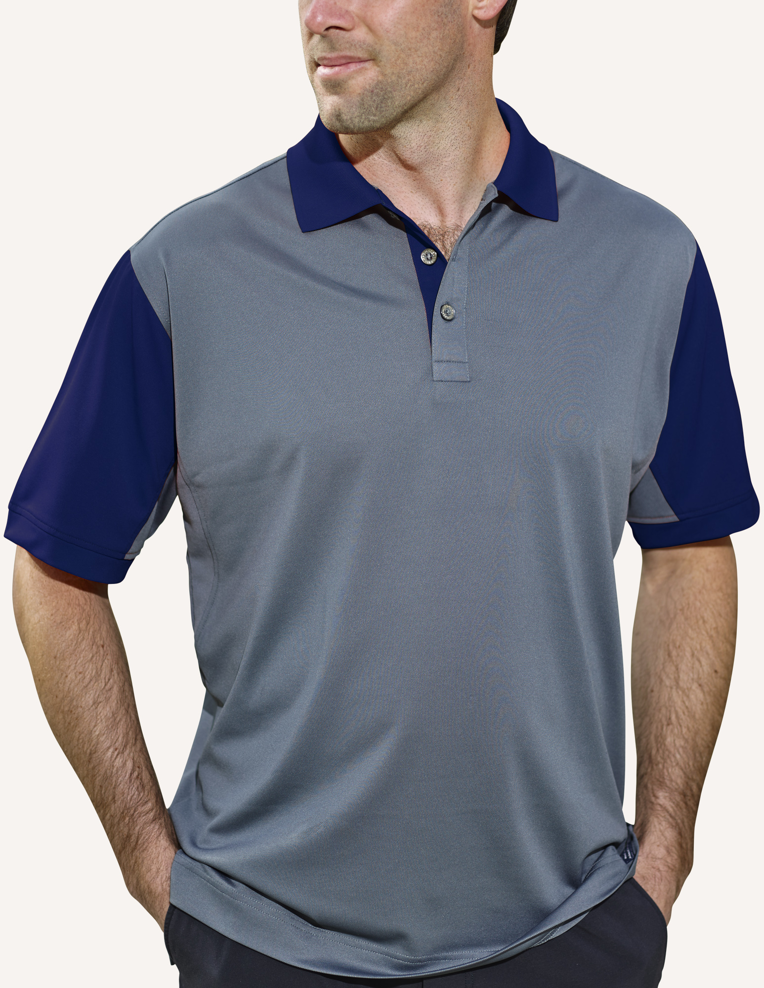 Men's Corvette Recharged Hybrid Interlock Color block Polo Shirt 12
