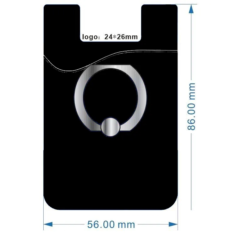 Silicone cell phone wallet card with Ring Grip 11
