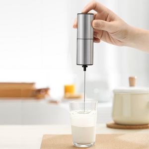 Silver Cylinder Electric Coffee Mixer And Egg Whisk 19