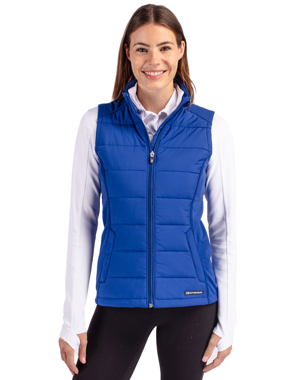 Cutter & Buck Evoke Recycled Honeycomb Fleece Womens Hybrid Full Zip Vest 43