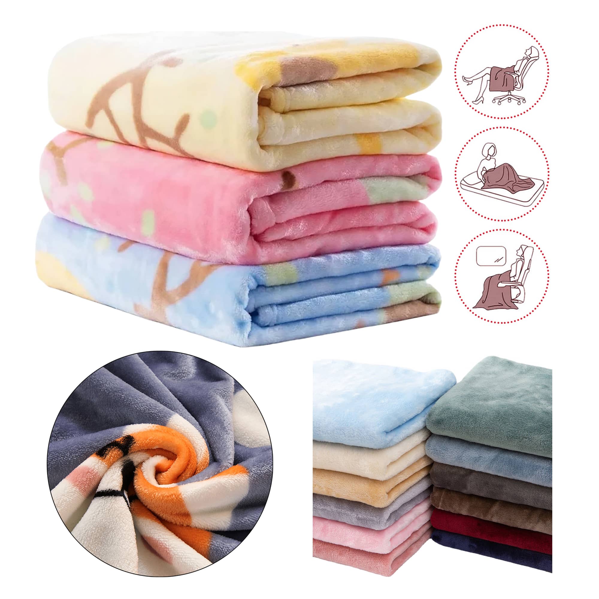 Lightweight Throw Blanket Mul Sizes Avail 2