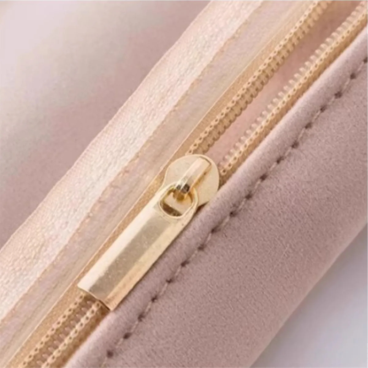 Portable Velvet Jewelry Travel Pouch With Zipper 5