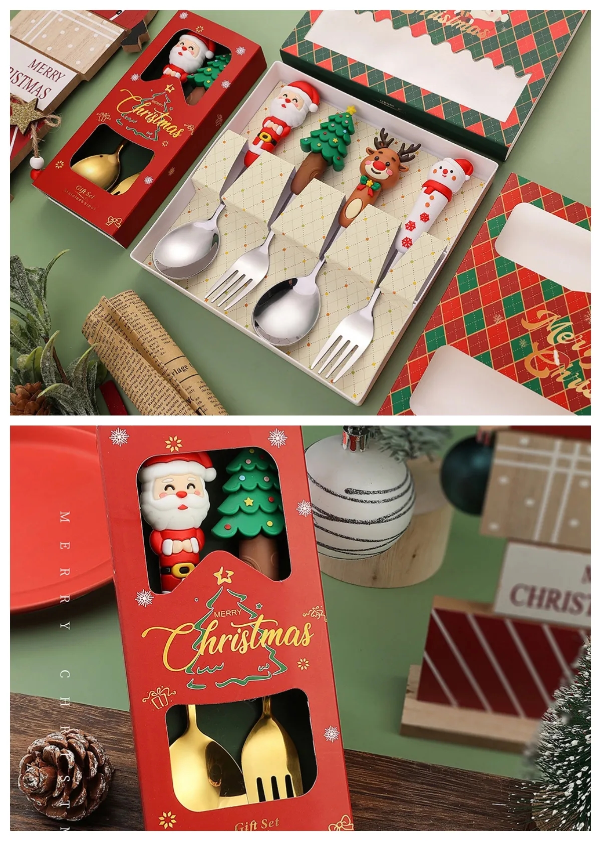 christmas spoon and fork set 3