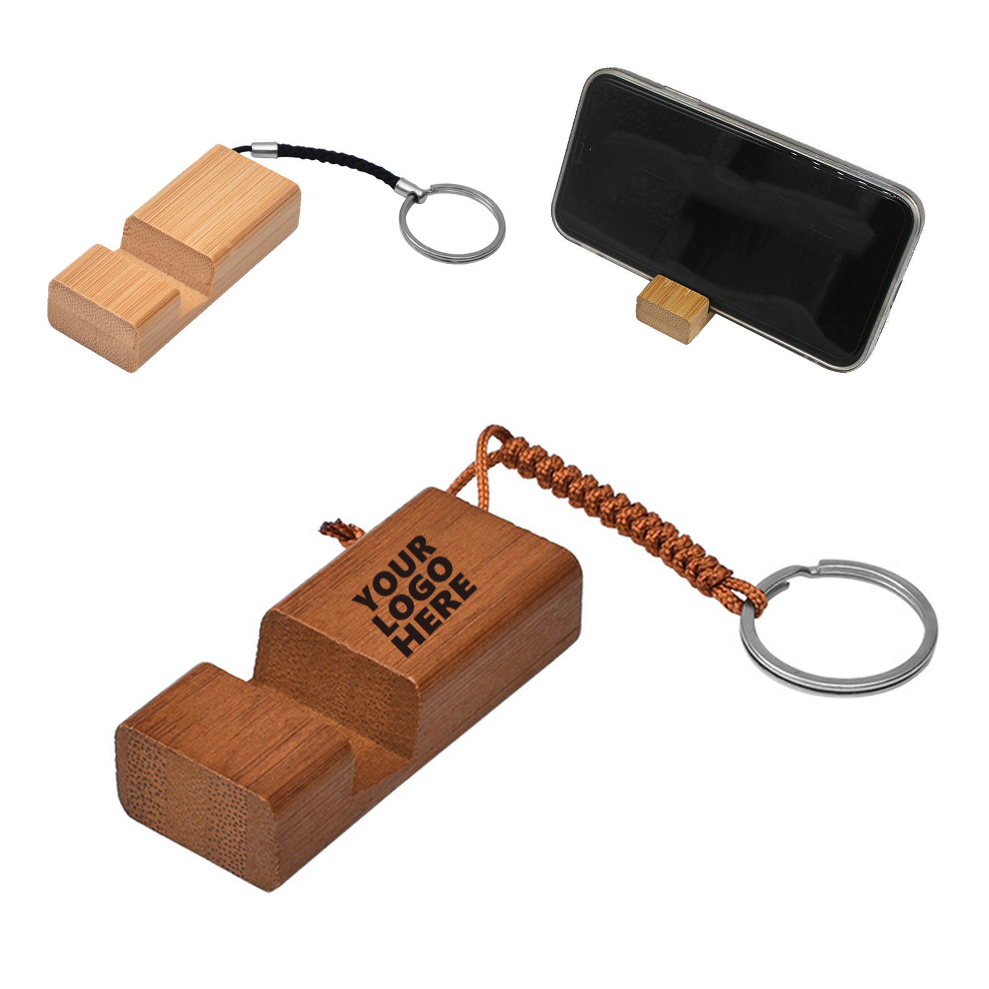 MOQ30 Small Cell Phone Holder Keychain Customized Logo 1