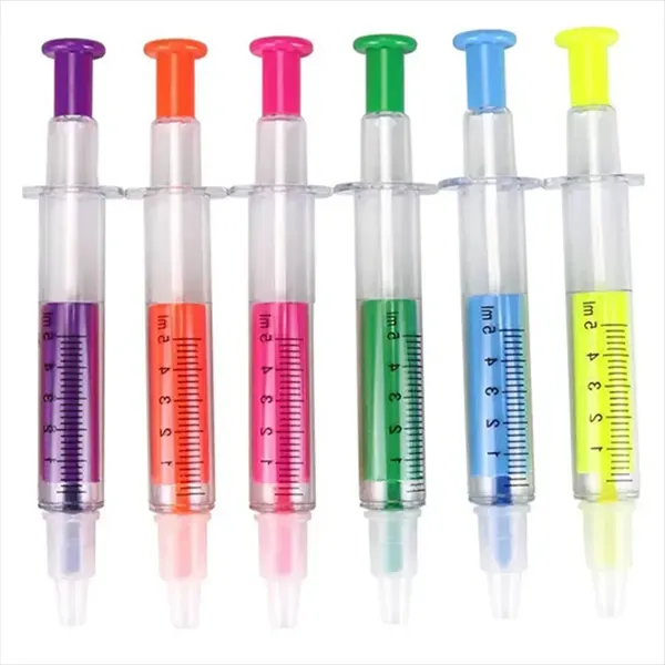 Syringe Ball Pens With Highlighter 6