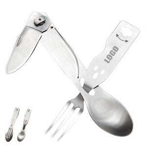 4 In 1 Stainless Steel Cutlery Set Spoon Fork Knife And Spin Button Organizer 10