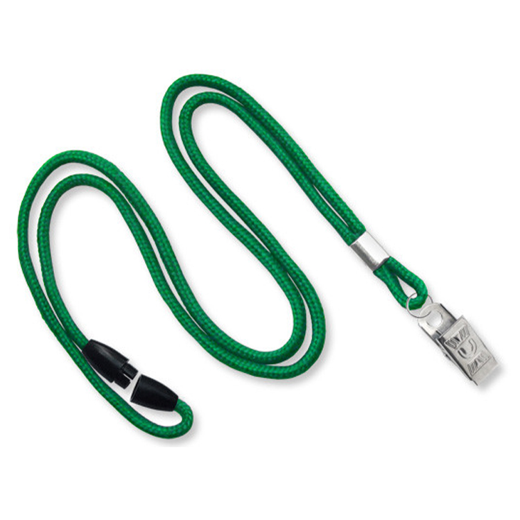 1/8" Round Braid Cord Breakaway Blank Lanyard with Bulldog Clip 1