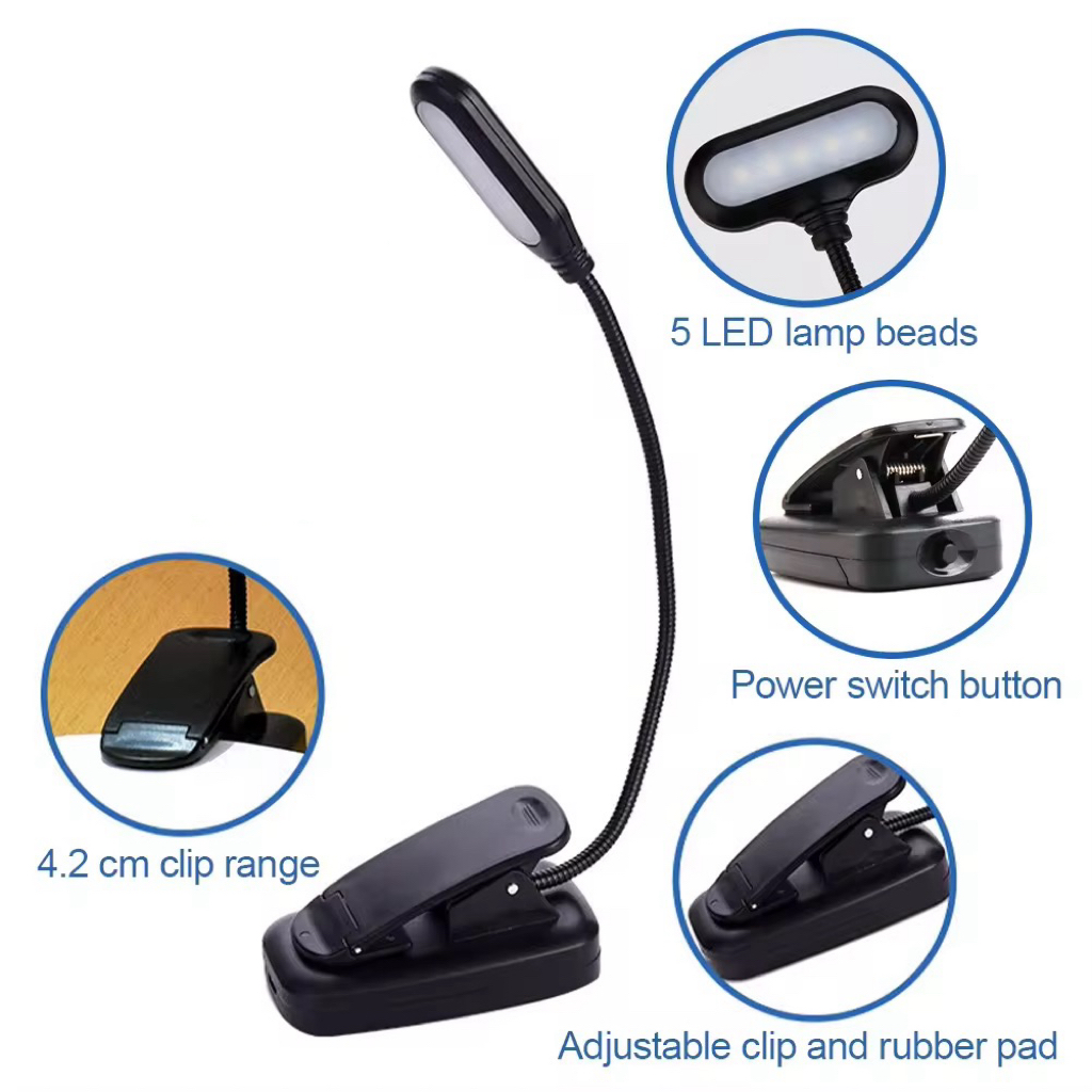 MOQ 10 pcs USB Rechargeable Book Lamp 3