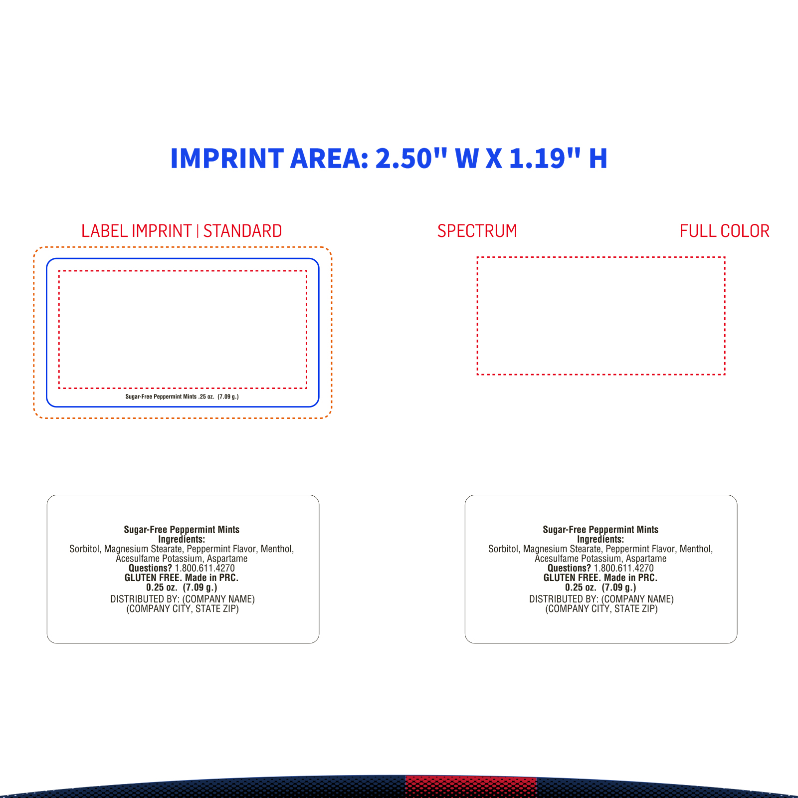 Bret Business Card Style Dispenser Peppermint Flavored Mints 6