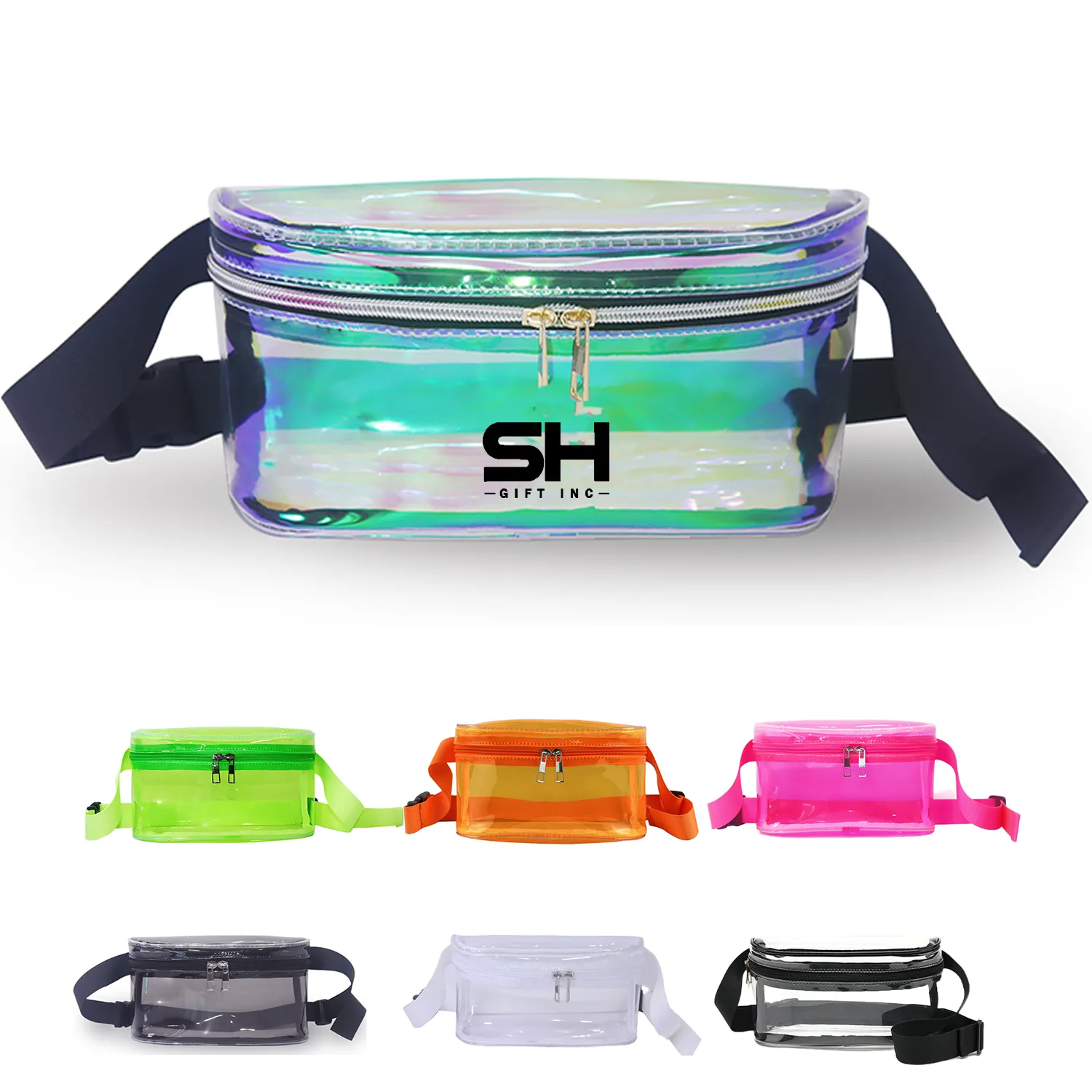 Holographic PVC Clear Waterproof Double Zipper Bag 2