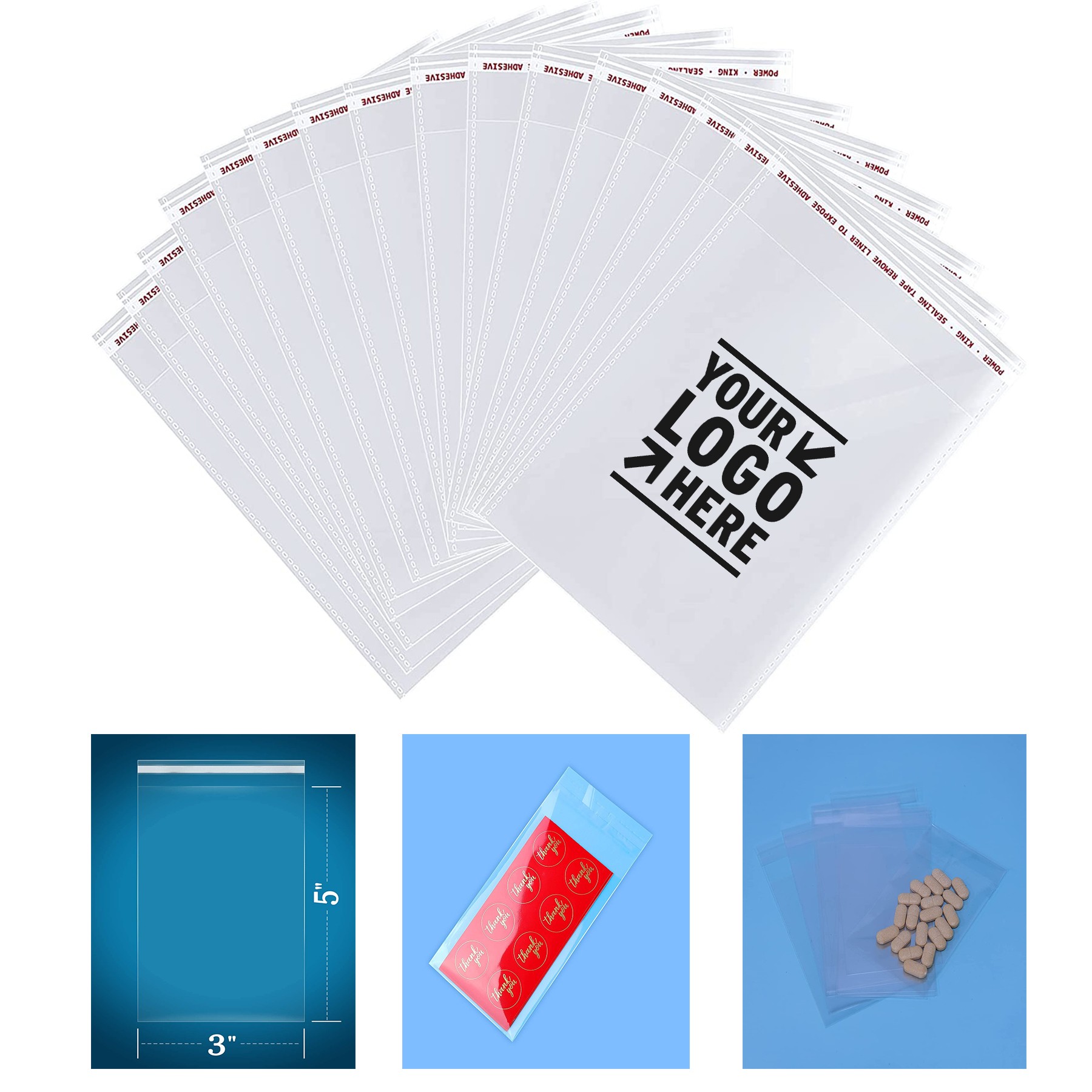 Self Seal Clear Cello Cellophane Resealable Plastic Poly Bag 2
