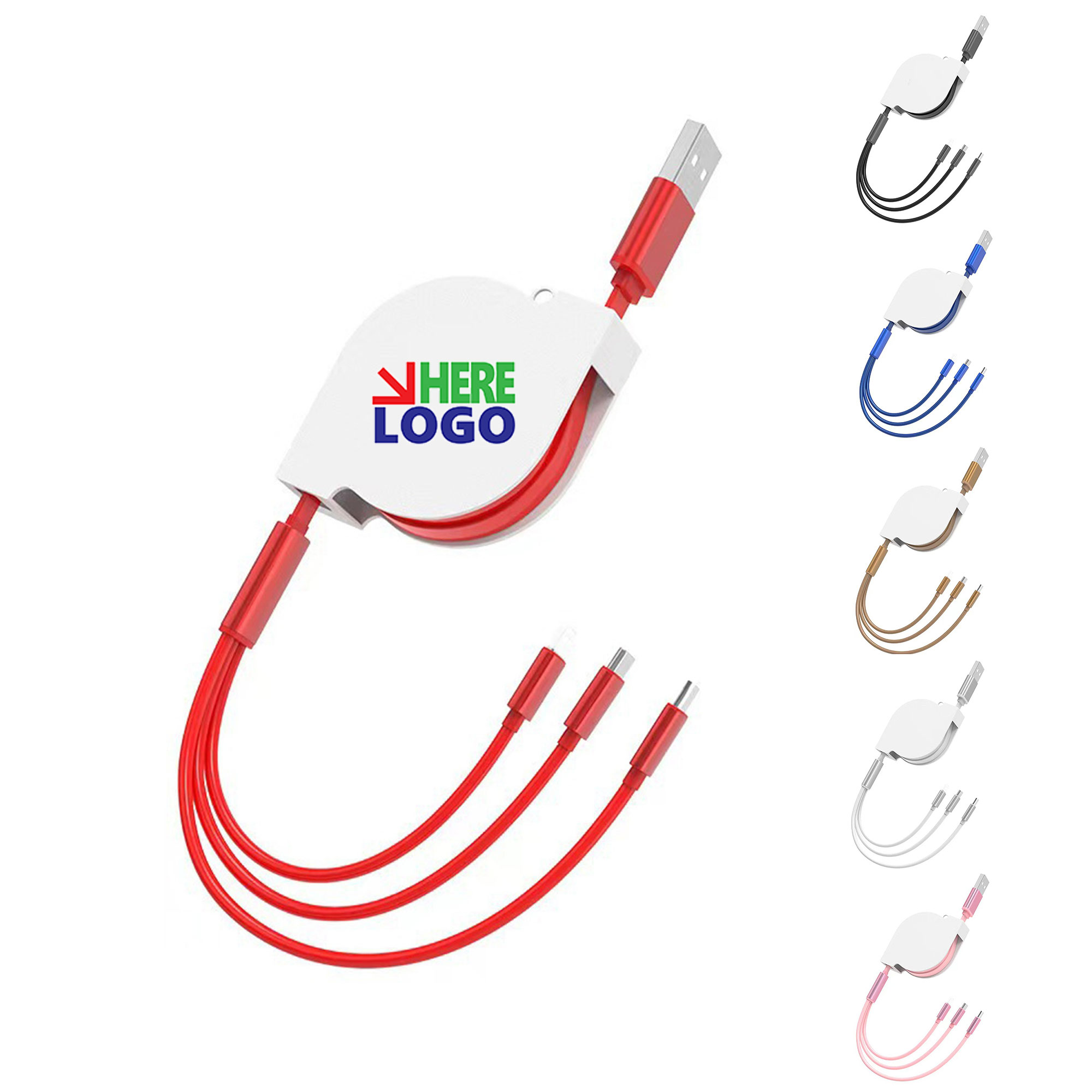 Retractable 3 In 1 Fast Charging Data Cable 4