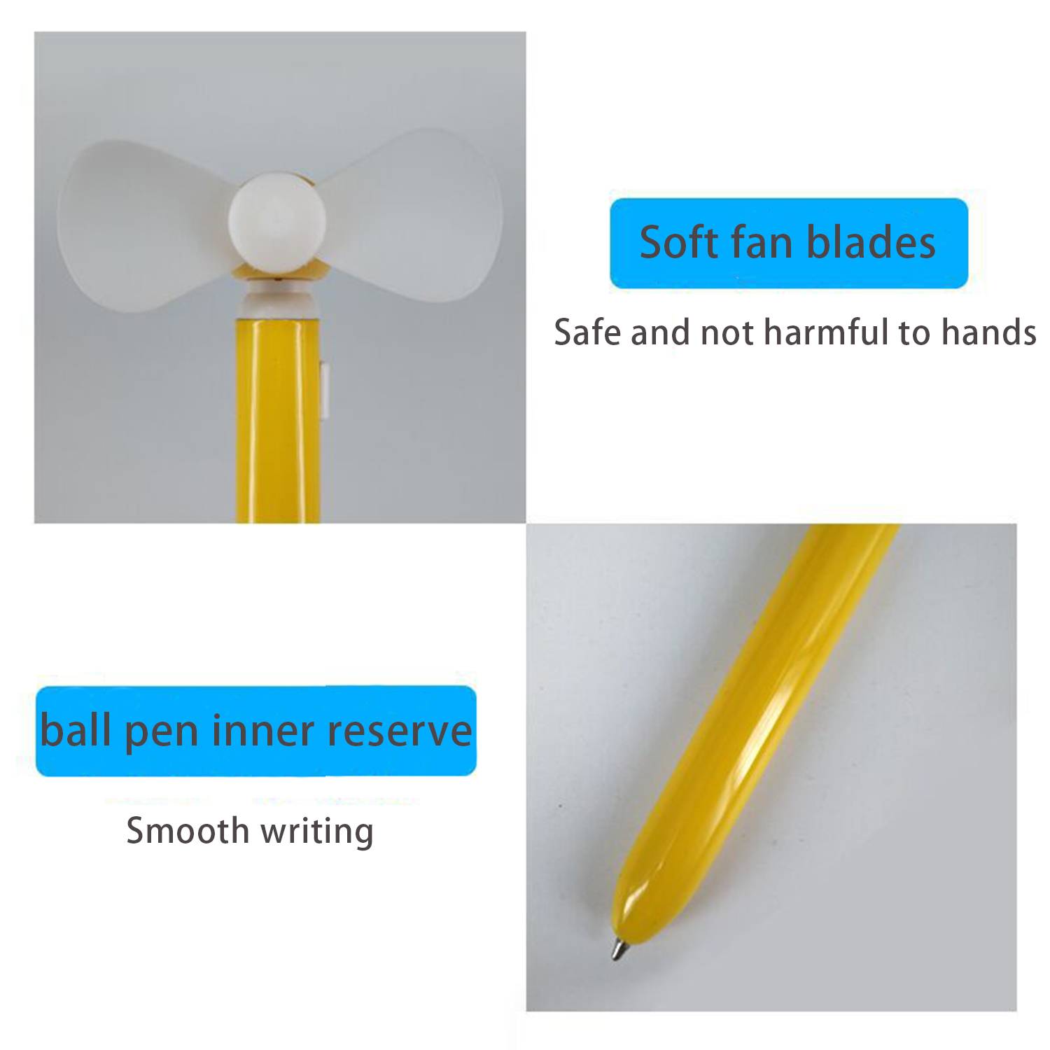 2 in-1 Creative Handheld Mini Fan With Ballpoint Pen 3