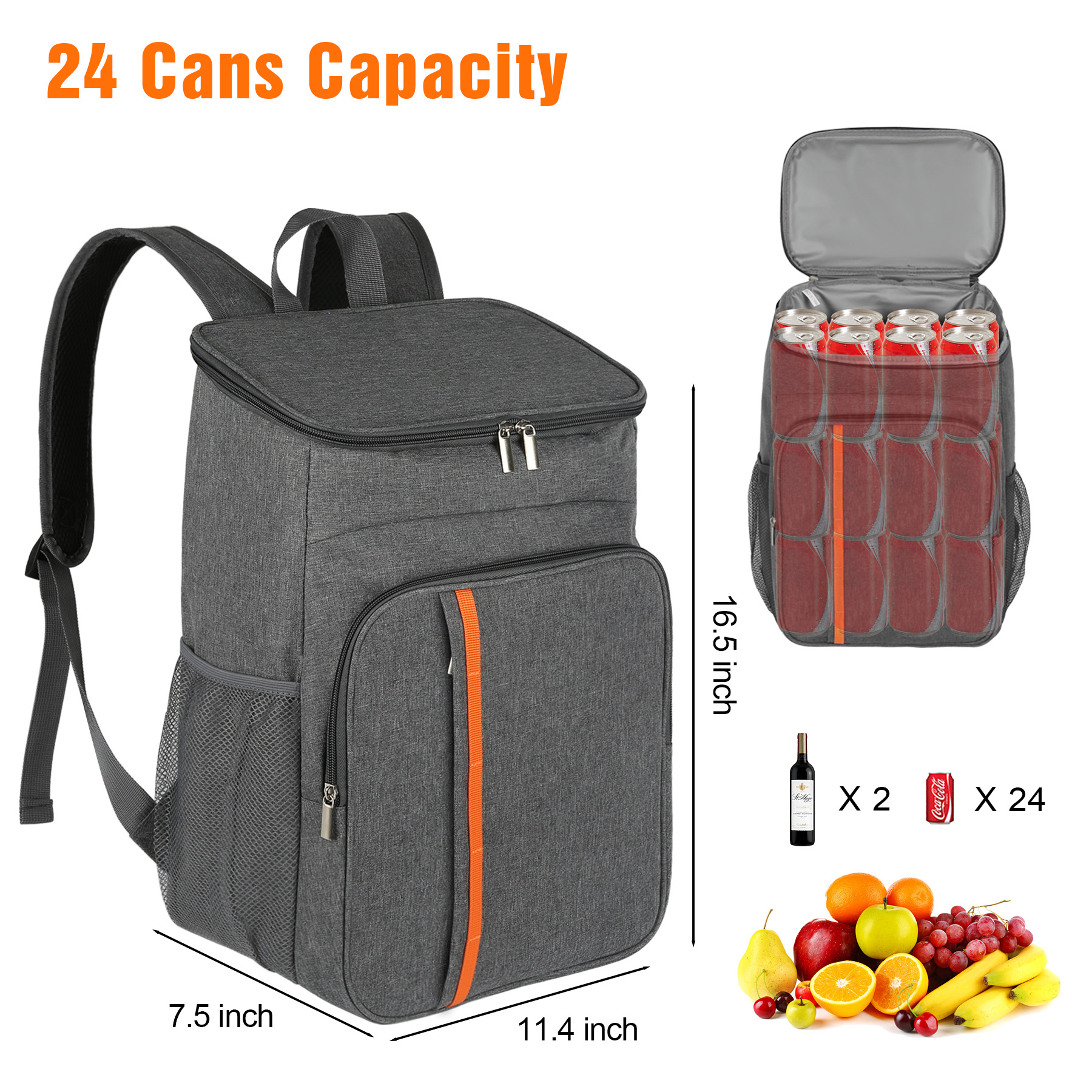 24 Can Insulated Backpack Cooler Bag (Ocean) 5
